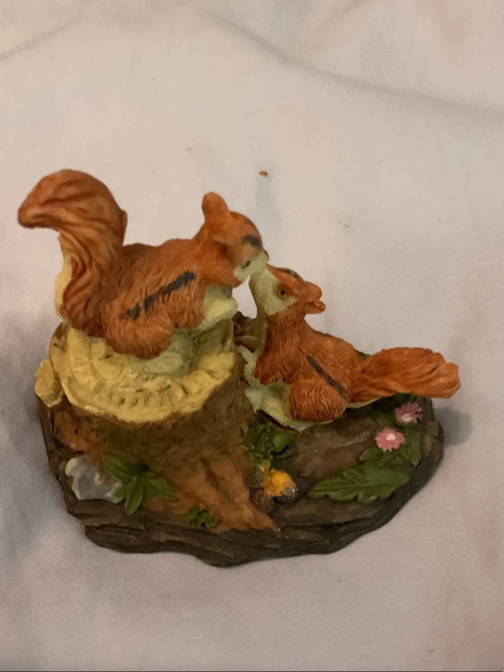 Cow & Sunflower Figurine Pair with Squirrels